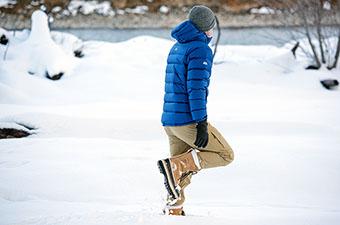 Sorel Caribou winter boot (walking in snow profile)